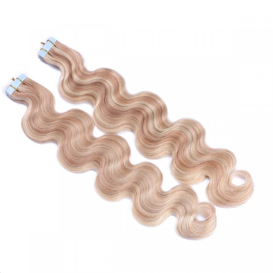 Tape Extensions #12/613 Gesträhnt gewellt aus Remy-Echthaar