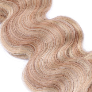10 x Tape In - 12/613 Gesträhnt - GEWELLT Hair Extensions - 2,5g - NOVON EXTENTIONS 50 cm