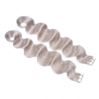 10 x Tape In - Grey / Grau - GEWELLT Hair Extensions - 2,5g - NOVON EXTENTIONS