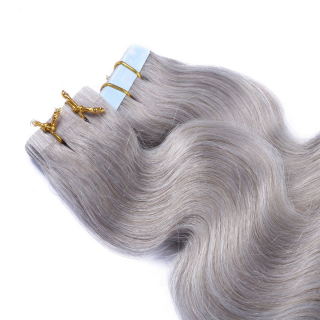 10 x Tape In - Silver - GEWELLT Hair Extensions - 2,5g - NOVON EXTENTIONS