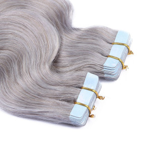 10 x Tape In - Silver - GEWELLT Hair Extensions - 2,5g - NOVON EXTENTIONS