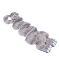10 x Tape In - Silver - GEWELLT Hair Extensions - 2,5g - NOVON EXTENTIONS 50 cm