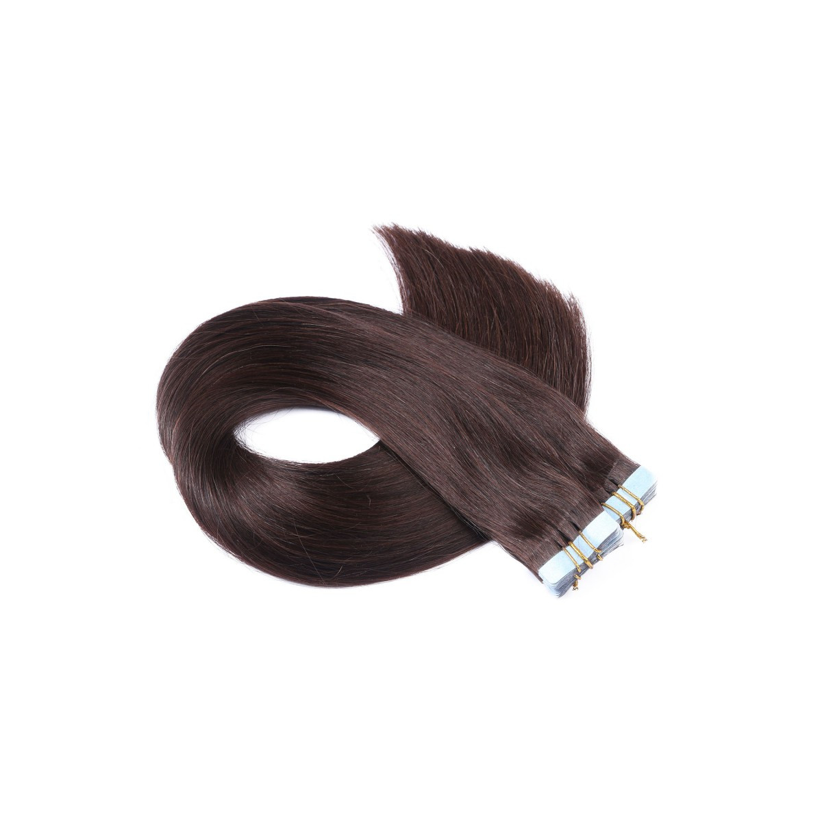 10 x Tape In - 2 Dunkelbraun - Hair Extensions - 2,5g -...