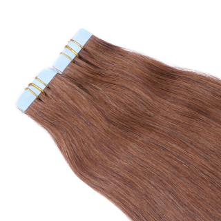 10 x Tape In - 6 Braun - Hair Extensions - 2,5g - NOVON EXTENTIONS 70 cm