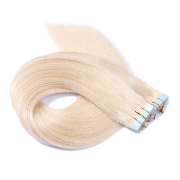 10 x Tape In - 60 Weissblond - Hair Extensions - 2,5g - NOVON EXTENTIONS 70 cm