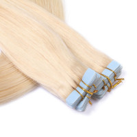 10 x Tape In - 613 Helllichtblond Hair Extensions - 2,5g - NOVON EXTENTIONS 70 cm