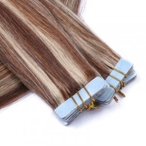 10 x Tape In - 4/24 gesträhnt - Hair Extensions - 2,5g - NOVON EXTENTIONS 70cm