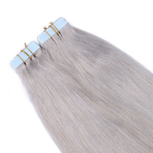 10 x Tape In - Silver - Hair Extensions - 2,5g - NOVON EXTENTIONS 70 cm
