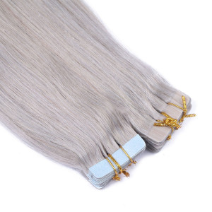 10 x Tape In - Silver - Hair Extensions - 2,5g - NOVON EXTENTIONS 70 cm
