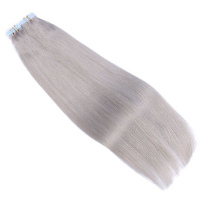 10 x Tape In - Silver - Hair Extensions - 2,5g - NOVON EXTENTIONS 70 cm