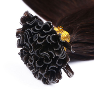 25 x Keratin Bonding Hair Extensions - 2 Dunkelbraun - 100% Echthaar - NOVON EXTENTIONS 50 cm - 0,5 g