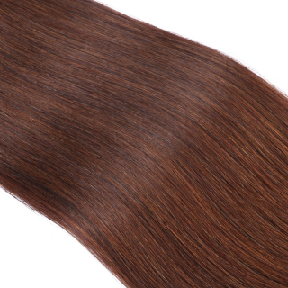 25 x Keratin Bonding Hair Extensions - 4 Schokobraun - 100% Echthaar - NOVON EXTENTIONS 60 cm - 1 g