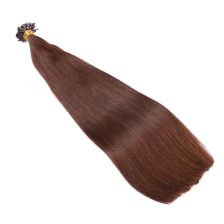 25 x Keratin Bonding Hair Extensions - 4 Schokobraun - 100% Echthaar - NOVON EXTENTIONS 60 cm - 1 g
