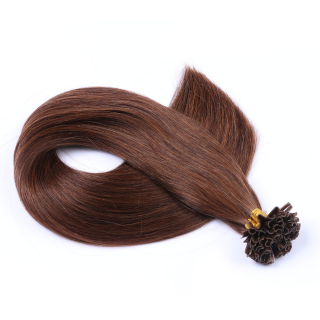 25 x Keratin Bonding Hair Extensions - 4 Schokobraun - 100% Echthaar - NOVON EXTENTIONS 60 cm - 0,5 g