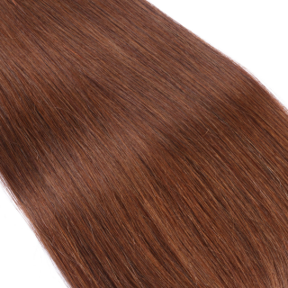 25 x Keratin Bonding Hair Extensions - 6 Braun - 100% Echthaar - NOVON EXTENTIONS 50 cm - 0,5 g