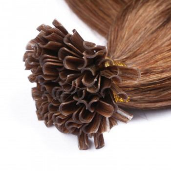 25 x Keratin Bonding Hair Extensions - 8 Goldbraun - 100% Echthaar - NOVON EXTENTIONS 40 cm - 1 g