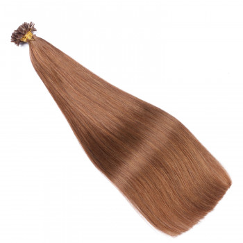 25 x Keratin Bonding Hair Extensions - 8 Goldbraun - 100% Echthaar - NOVON EXTENTIONS 50 cm - 0,5 g