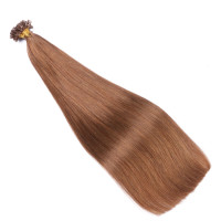 25 x Keratin Bonding Hair Extensions - 8 Goldbraun - 100% Echthaar - NOVON EXTENTIONS 50 cm - 0,5 g