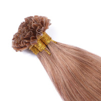 25 x Keratin Bonding Hair Extensions - 10 Leichtbraun - 100% Echthaar - NOVON EXTENTIONS 40 cm - 0,5 g