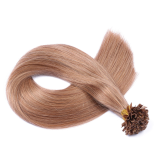 25 x Keratin Bonding Hair Extensions - 12 Hellbraun - 100% Echthaar - NOVON EXTENTIONS 40 cm - 1 g