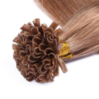 25 x Keratin Bonding Hair Extensions - 12 Hellbraun - 100% Echthaar - NOVON EXTENTIONS 50 cm - 0,5 g