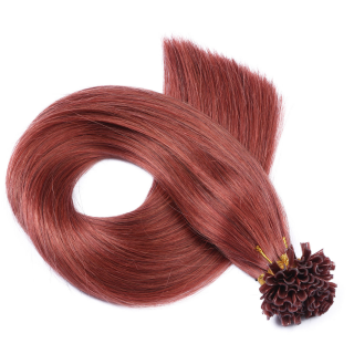 25 x Keratin Bonding Hair Extensions - 14 Rot - 100% Echthaar - NOVON EXTENTIONS 40 cm - 0,5 g