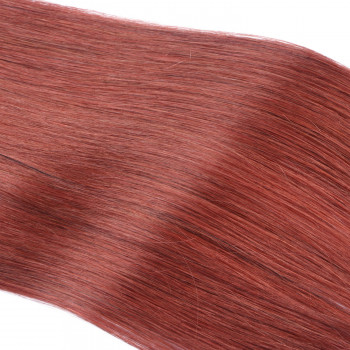 25 x Keratin Bonding Hair Extensions - 14 Rot - 100% Echthaar - NOVON EXTENTIONS 60 cm - 0,5 g
