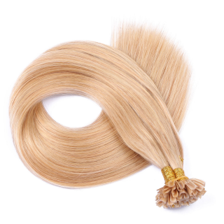 25 x Keratin Bonding Hair Extensions - 18 Naturaschblond - 100% Echthaar - NOVON EXTENTIONS 40 cm - 1 g