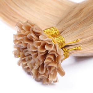 25 x Keratin Bonding Hair Extensions - 18 Naturaschblond - 100% Echthaar - NOVON EXTENTIONS 40 cm - 1 g