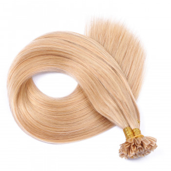 25 x Keratin Bonding Hair Extensions - 18 Naturaschblond - 100% Echthaar - NOVON EXTENTIONS 60 cm - 1 g