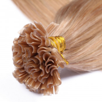 25 x Keratin Bonding Hair Extensions - 20 Aschblond 100% Echthaar - NOVON EXTENTIONS 50 cm - 0,5 g