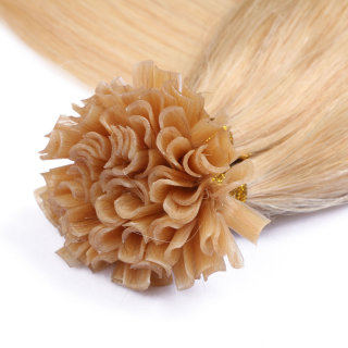 25 x Keratin Bonding Hair Extensions - 24 Goldblond - 100% Echthaar - NOVON EXTENTIONS 50 cm - 1 g