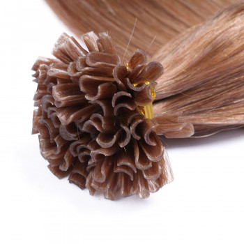 25 x Keratin Bonding Hair Extensions - 27 Honigblond - 100% Echthaar - NOVON EXTENTIONS 40 cm - 1 g