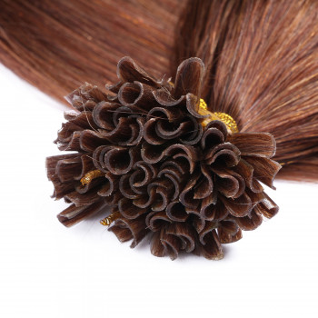 25 x Keratin Bonding Hair Extensions - 33 Rotbraun - 100% Echthaar - NOVON EXTENTIONS 50 cm - 1 g