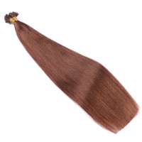 25 x Keratin Bonding Hair Extensions - 33 Rotbraun - 100% Echthaar - NOVON EXTENTIONS 40 cm - 0,5 g