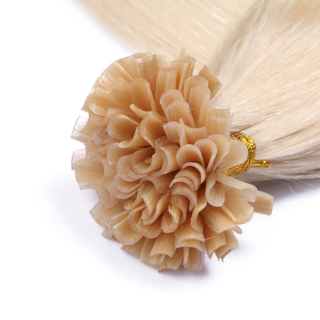 25 x Keratin Bonding Hair Extensions - 60 Weissblond - 100% Echthaar - NOVON EXTENTIONS 40 cm - 1 g