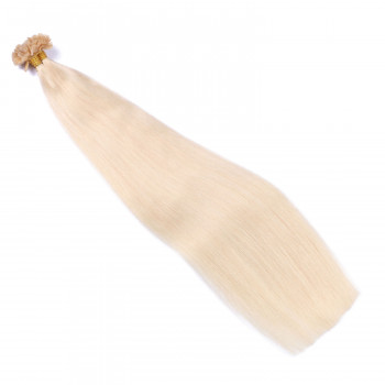 25 x Keratin Bonding Hair Extensions - 60 Weissblond - 100% Echthaar - NOVON EXTENTIONS 60 cm - 0,5 g