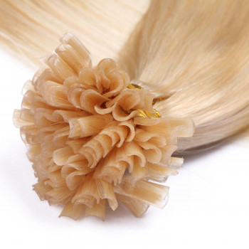 25 x Keratin Bonding Hair Extensions - 613 Helllichtblond - 100% Echthaar - NOVON EXTENTIONS 60 cm - 1 g