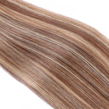 25 x Keratin Bonding Hair Extensions - 4/24 Gesträhnt - 100% Echthaar - NOVON EXTENTIONS 40 cm - 0,5 g