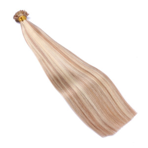 25 x Keratin Bonding Hair Extensions - 12/613 Gesträhnt - 100% Echthaar - NOVON EXTENTIONS 60 cm - 0,5 g