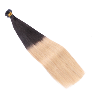25 x Keratin Bonding Hair Extensions - 1b/24 Ombre - 100% Echthaar - NOVON EXTENTIONS 50 cm - 1 g