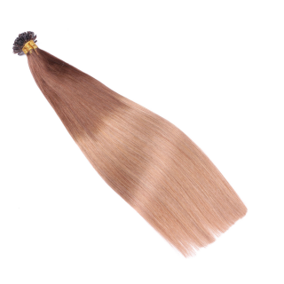 25 x Keratin Bonding Hair Extensions - 4/27 Ombre - 100% Echthaar - NOVON EXTENTIONS 50 cm - 1 g
