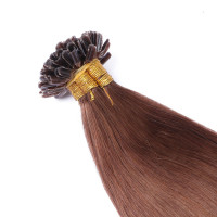 25 x Keratin Bonding Hair Extensions - 4/27 Ombre - 100% Echthaar - NOVON EXTENTIONS 50 cm - 1 g