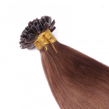 25 x Keratin Bonding Hair Extensions - 4/27 Ombre - 100% Echthaar - NOVON EXTENTIONS 60 cm - 1 g