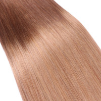 25 x Keratin Bonding Hair Extensions - 4/27 Ombre - 100% Echthaar - NOVON EXTENTIONS 60 cm - 1 g