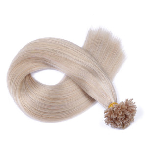 25 x Keratin Bonding Hair Extensions - Grey / Grau - 100% Echthaar - NOVON EXTENTIONS 50 cm - 1 g