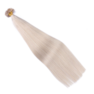 25 x Keratin Bonding Hair Extensions - Grey / Grau - 100% Echthaar - NOVON EXTENTIONS 50 cm - 0,5 g