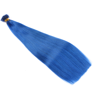 25 x Keratin Bonding Hair Extensions - Blue - 100% Echthaar - NOVON EXTENTIONS 50 cm - 0,5 g