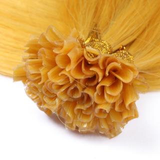 25 Keratin Bonding Hair Extensions - Yellow - 100% Echthaar - NOVON EXTENTIONS 50 cm - 1 g