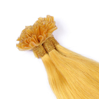 25 Keratin Bonding Hair Extensions - Yellow - 100% Echthaar - NOVON EXTENTIONS 60 cm - 1 g